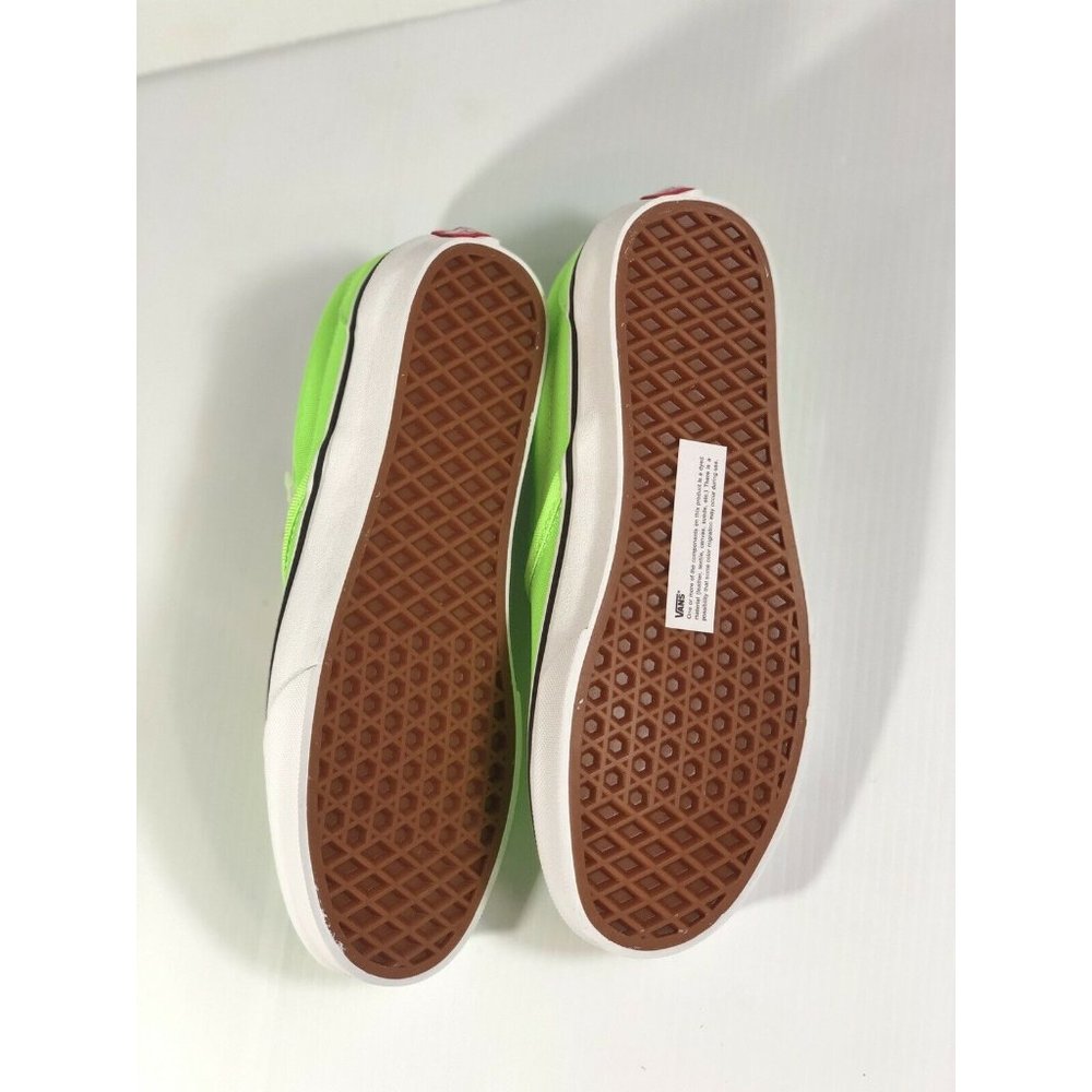 Vans Classic Slip On Neon Green Gecko/White Shoes - Picture 11 of 14